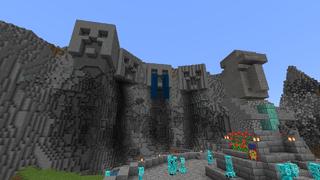 Screenshot of the Minecraft Bedrock Marketplace product Creeper Mountain created by VoxelBlocks.