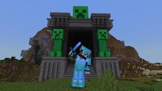 Screenshot of the Minecraft Bedrock Marketplace product Diamond Creeper Cave created by VoxelBlocks.