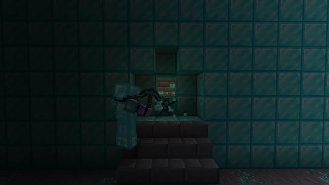 Screenshot of the Minecraft Bedrock Marketplace product Diamond Creeper Cave created by VoxelBlocks.