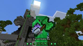 Screenshot of the Minecraft Bedrock Marketplace product Emerald Weapons created by VoxelBlocks.