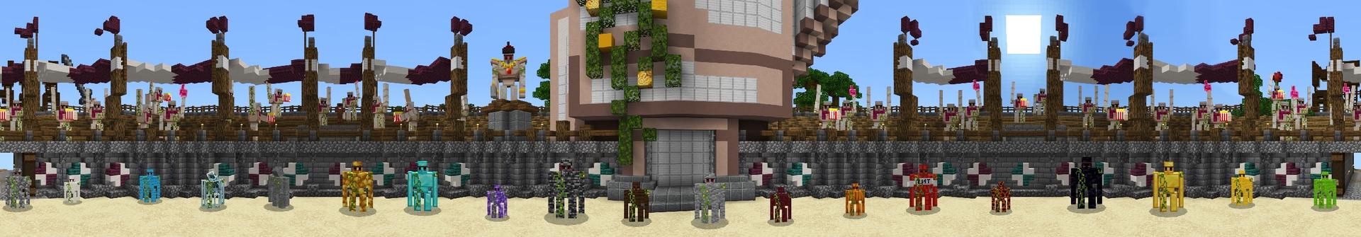 Panorama of the Minecraft Bedrock Marketplace product Golems++ created by VoxelBlocks.
