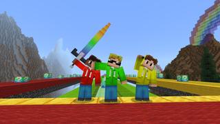 Screenshot of the Minecraft Bedrock Marketplace product Lucky Block Rainbow Race created by VoxelBlocks.