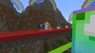Screenshot of the Minecraft Bedrock Marketplace product Lucky Block Rainbow Race created by VoxelBlocks.