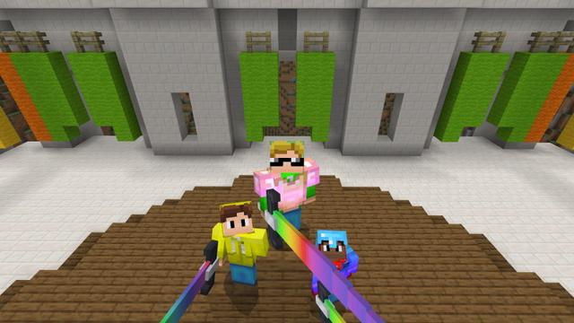 Screenshot of the Minecraft Bedrock Marketplace product Lucky Block Rainbow Race created by VoxelBlocks.