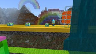 Screenshot of the Minecraft Bedrock Marketplace product Lucky Block Rainbow Race created by VoxelBlocks.