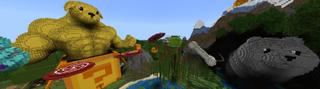 Panorama of the Minecraft Bedrock Marketplace product Lucky Blocks Dogs created by VoxelBlocks.