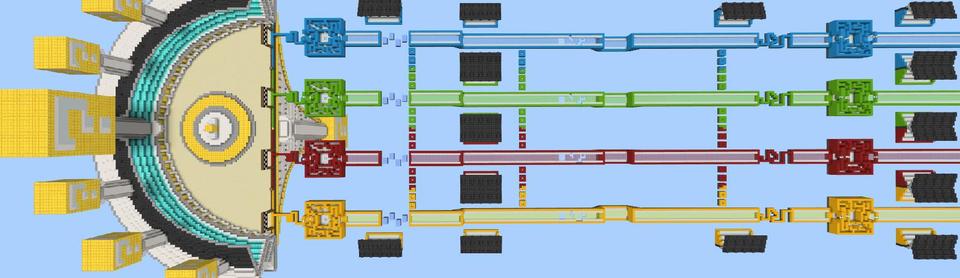 Panorama of the Minecraft Bedrock Marketplace product Lucky Blocks Race created by VoxelBlocks.