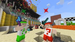 Screenshot of the Minecraft Bedrock Marketplace product Lucky Blocks Race created by VoxelBlocks.