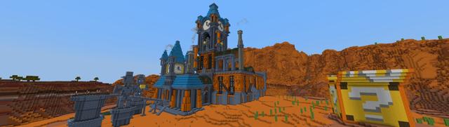 Panorama of the Minecraft Bedrock Marketplace product Lucky Blocks created by VoxelBlocks.