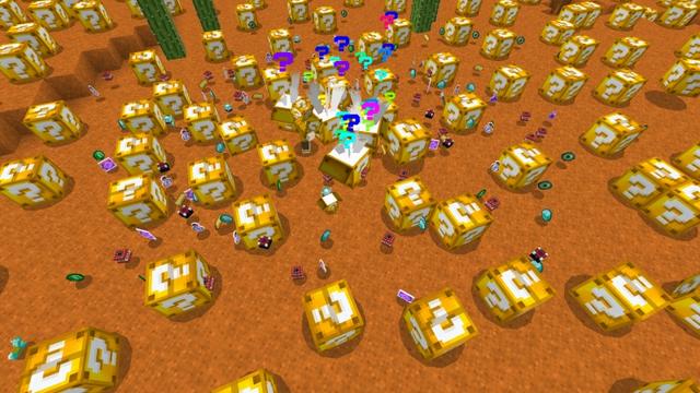 Screenshot of the Minecraft Bedrock Marketplace product Lucky Blocks created by VoxelBlocks.