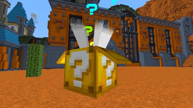 Screenshot of the Minecraft Bedrock Marketplace product Lucky Blocks created by VoxelBlocks.