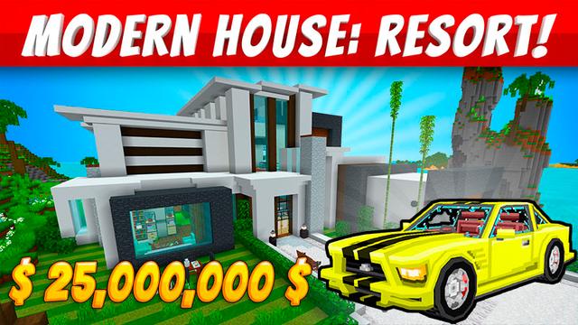 Thumbnail of the Minecraft Bedrock Marketplace product Modern House: Resort! created by VoxelBlocks.