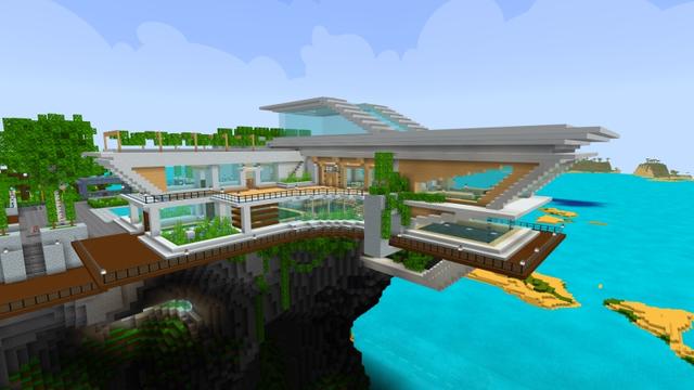 Screenshot of the Minecraft Bedrock Marketplace product Modern House 7 created by VoxelBlocks.