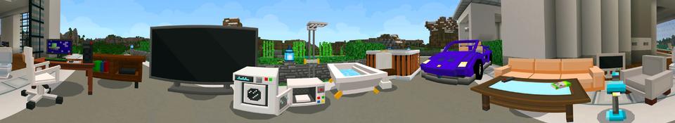 Panorama of the Minecraft Bedrock Marketplace product Modern House 3 created by VoxelBlocks.