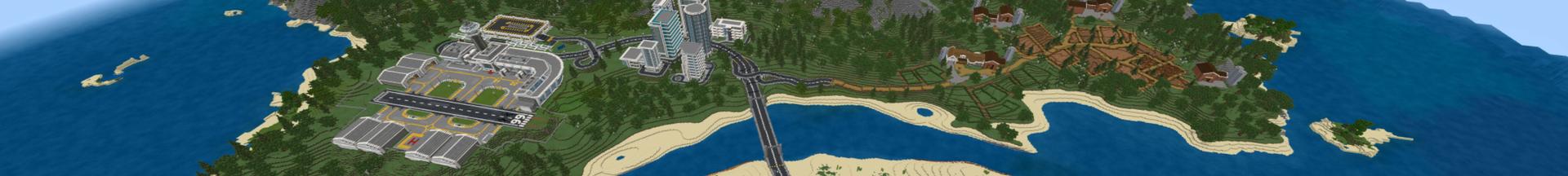 Panorama of the Minecraft Bedrock Marketplace product Airport City created by Waypoint Studios.