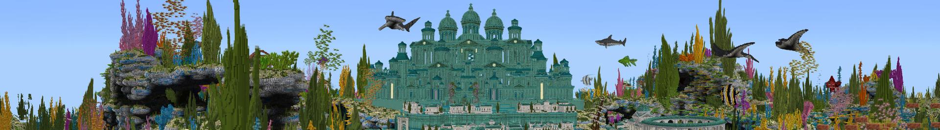 Panorama of the Minecraft Bedrock Marketplace product Atlantis created by Waypoint Studios.