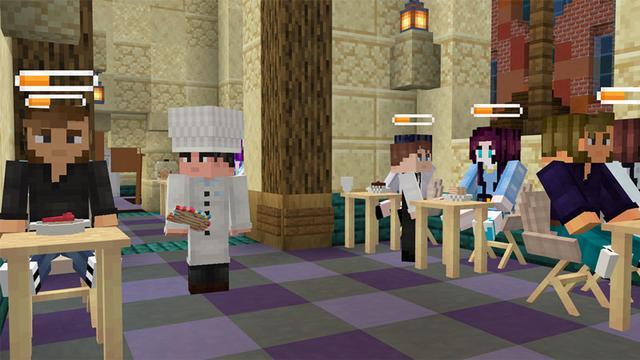 Screenshot of the Minecraft Bedrock Marketplace product Cafe Simulator created by Waypoint Studios.