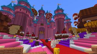 Screenshot of the Minecraft Bedrock Marketplace product Candyland Lucky Mobs Skyblock created by Waypoint Studios.