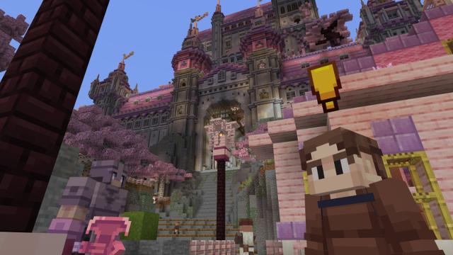 Screenshot of the Minecraft Bedrock Marketplace product Cherry Castle created by Waypoint Studios.