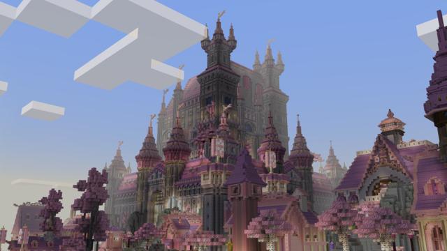 Screenshot of the Minecraft Bedrock Marketplace product Cherry Castle created by Waypoint Studios.