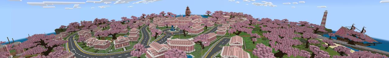 Panorama of the Minecraft Bedrock Marketplace product Cherry Furniture created by Waypoint Studios.