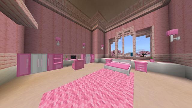 Screenshot of the Minecraft Bedrock Marketplace product Cherry Furniture created by Waypoint Studios.
