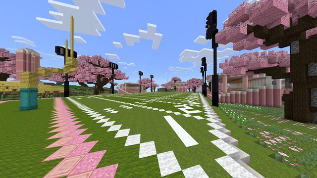 Screenshot of the Minecraft Bedrock Marketplace product Cherry Furniture created by Waypoint Studios.