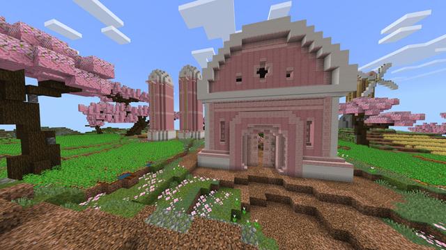 Screenshot of the Minecraft Bedrock Marketplace product Cherry Furniture created by Waypoint Studios.
