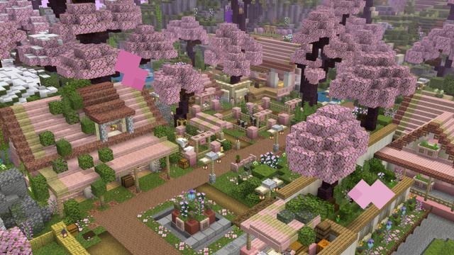 Screenshot of the Minecraft Bedrock Marketplace product Cherry Spring House created by Waypoint Studios.