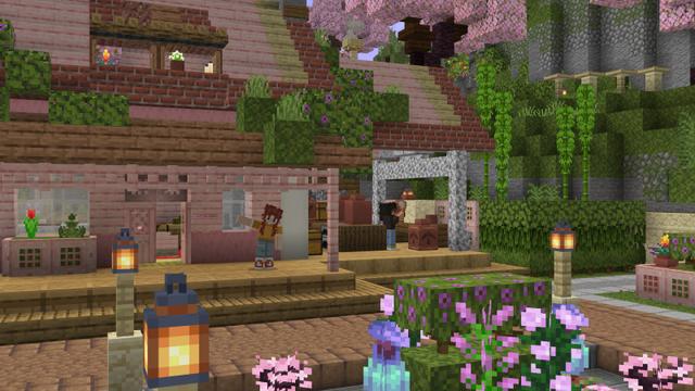 Screenshot of the Minecraft Bedrock Marketplace product Cherry Spring House created by Waypoint Studios.