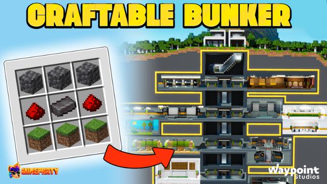 Thumbnail of the Minecraft Bedrock Marketplace product Craftable Bunker created by Waypoint Studios.