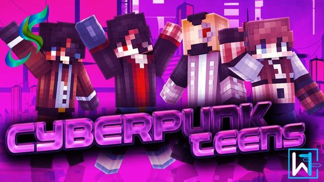 Thumbnail of the Minecraft Bedrock Marketplace product Cyberpunk Teens created by Waypoint Studios.