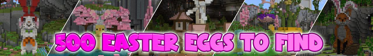 Panorama of the Minecraft Bedrock Marketplace product Easter Egg Hunt created by Waypoint Studios.