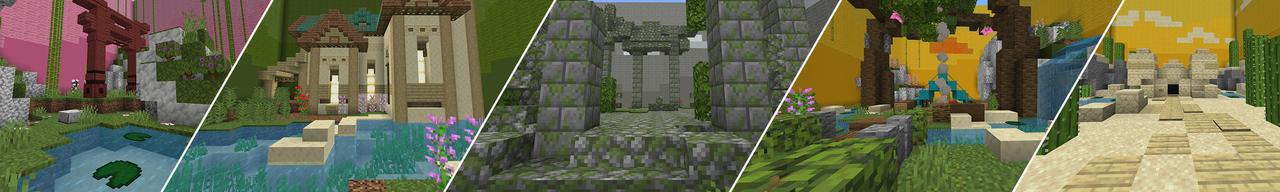 Panorama of the Minecraft Bedrock Marketplace product Find the Button Ultimate created by Waypoint Studios.