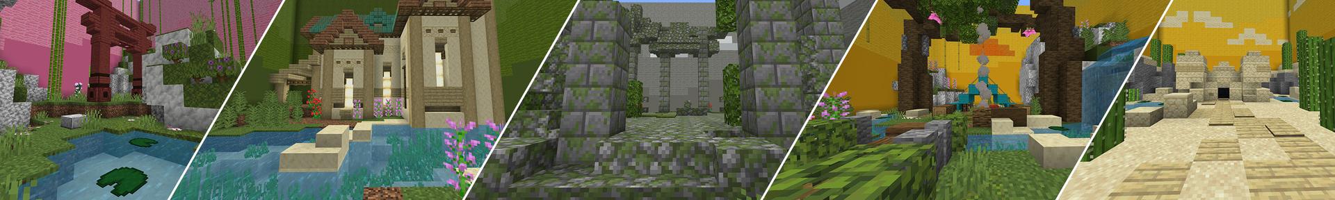 Panorama of the Minecraft Bedrock Marketplace product Find the Button Ultimate created by Waypoint Studios.