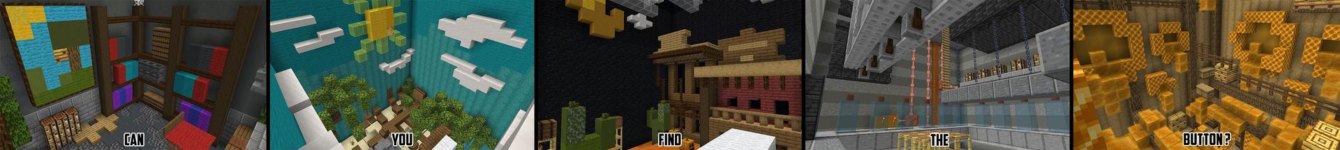 Panorama of the Minecraft Bedrock Marketplace product Find the Button created by Waypoint Studios.