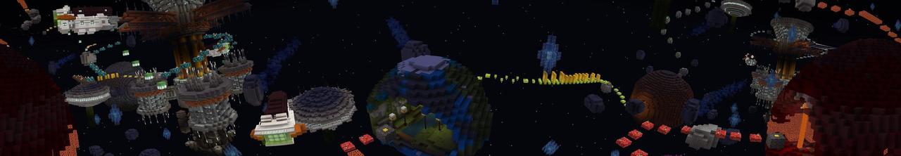 Panorama of the Minecraft Bedrock Marketplace product Galaxy Parkour created by Waypoint Studios.