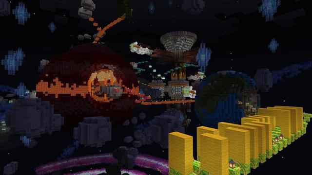 Screenshot of the Minecraft Bedrock Marketplace product Galaxy Parkour created by Waypoint Studios.