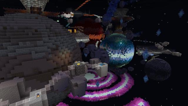 Screenshot of the Minecraft Bedrock Marketplace product Galaxy Parkour created by Waypoint Studios.