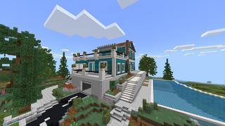 Screenshot of the Minecraft Bedrock Marketplace product Greek Lakeside Mansions created by Waypoint Studios.