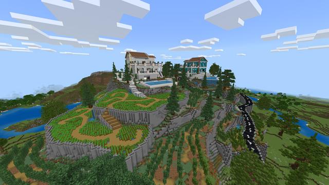 Screenshot of the Minecraft Bedrock Marketplace product Greek Lakeside Mansions created by Waypoint Studios.