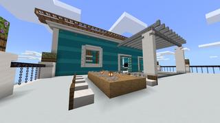 Screenshot of the Minecraft Bedrock Marketplace product Greek Lakeside Mansions created by Waypoint Studios.