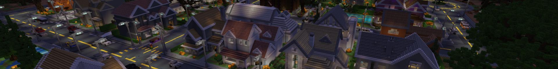 Panorama of the Minecraft Bedrock Marketplace product Halloween Street created by Waypoint Studios.