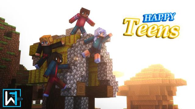 Thumbnail of the Minecraft Bedrock Marketplace product Happy Teens created by Waypoint Studios.