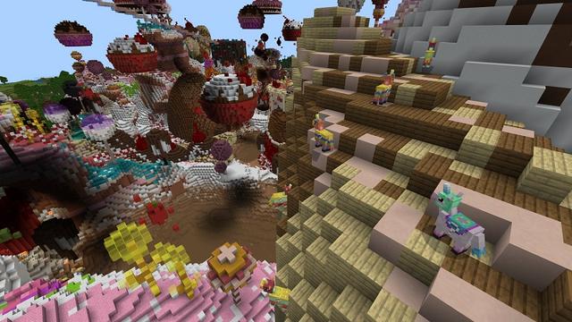 Screenshot of the Minecraft Bedrock Marketplace product Lucky Block Piñata Party created by Waypoint Studios.