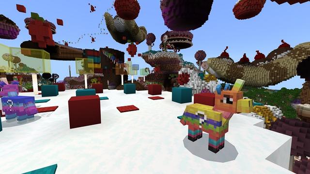 Screenshot of the Minecraft Bedrock Marketplace product Lucky Block Piñata Party created by Waypoint Studios.