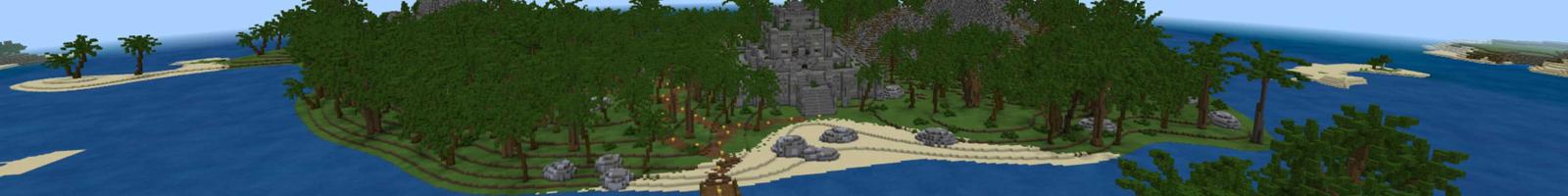 Panorama of the Minecraft Bedrock Marketplace product Lucky Block Survival Island created by Waypoint Studios.
