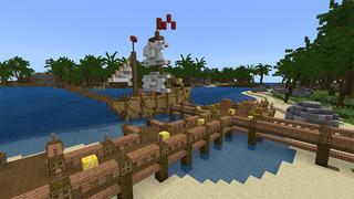 Screenshot of the Minecraft Bedrock Marketplace product Lucky Block Survival Island created by Waypoint Studios.