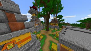 Screenshot of the Minecraft Bedrock Marketplace product Lucky Block Temple created by Waypoint Studios.