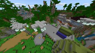 Screenshot of the Minecraft Bedrock Marketplace product Lucky Block Temple created by Waypoint Studios.